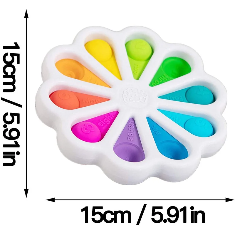 

Fidget Simple Dimple Toy Flower Fidget Toys Stress Relief Hand Toys Early Educational for Kids Adults Anxiety Toys 10/15cm