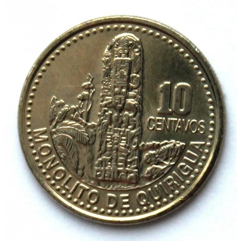 ГВАТЕМАЛА 10 сентаво 2008 UNC (KM#277.6) МОНОЛИТ ИЗ ГОРОДА ДРЕВНИХ МАЙЯ КИРИГУА |