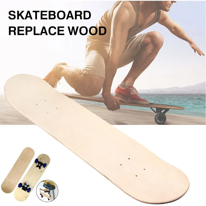 Пустые доски для скейтборда натуральные и простые 8 дюймов деревянные спортивных