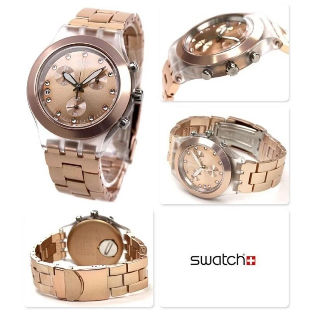 Женские золотые часы Swatch швейцарские высококачественные оригинальные