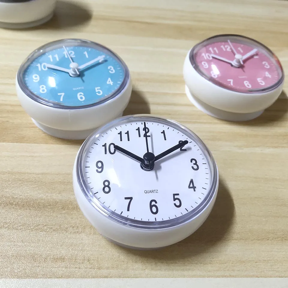 

2PCS Waterproof Bathroom Dia 70mm Mini Sucker Wall Clock Suitable For Kitchen Toilet Small Floor Clocks Table Specialty Clocks