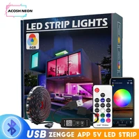 bluetooth led strip lights color changing mood lamp usb 5v operated rgb 5050 led tape lights bedroom kitchen cabinet light