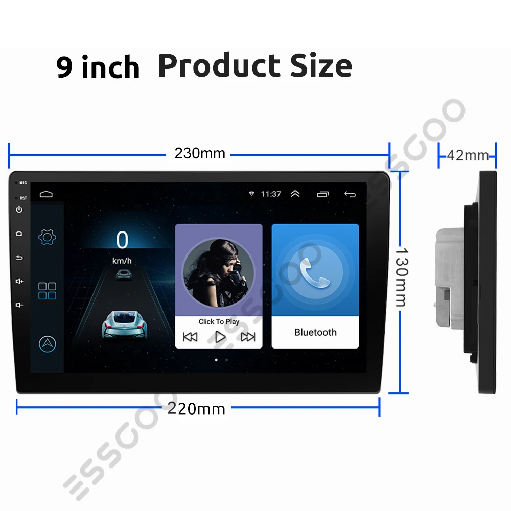 $79.31 ESSGOO 9 inch Android Radio 2 Din Car Stereo GPS Navigation 10'' Carplay Autoradio Wifi Multimedia MP5 Player For Toyota Nissan
