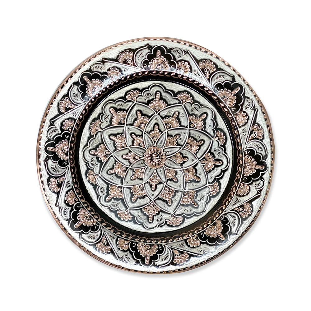 Резные цветы настенная тарелка ручная работа медь абстрактный цветок