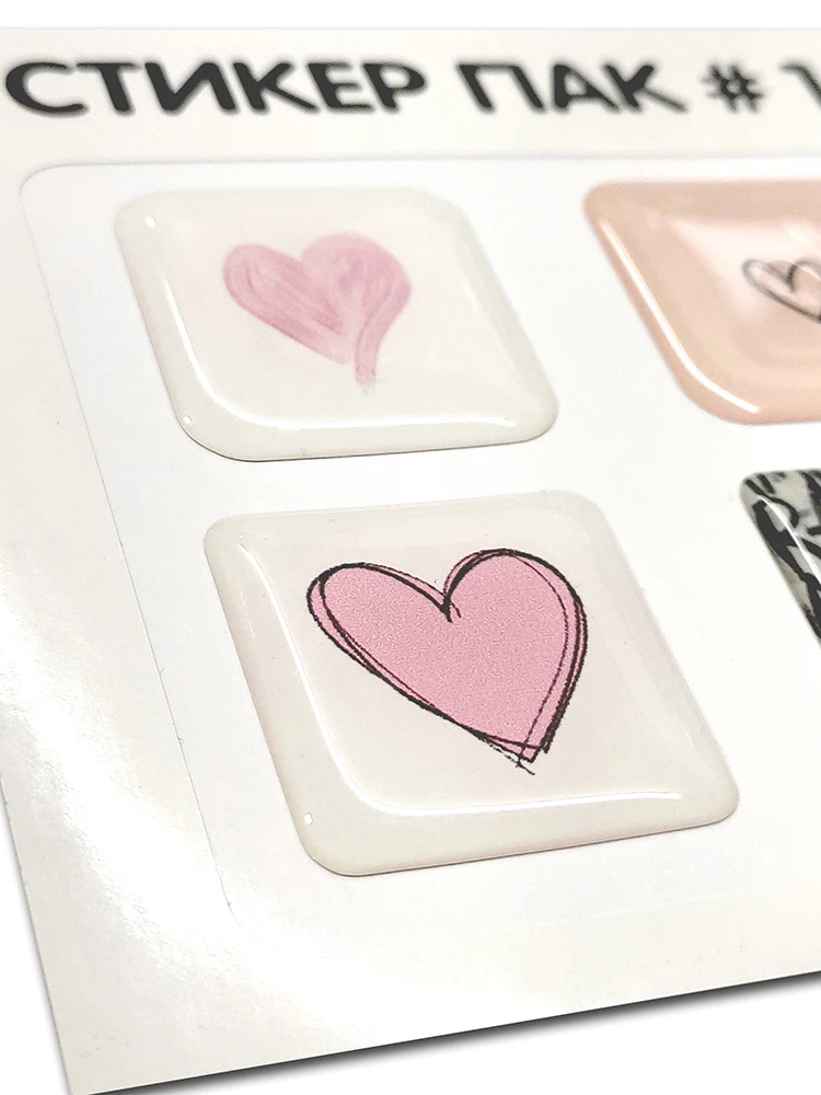 Stickers for phone computer tablet laptop 3D set of 6 pcs love heart Amore | Мобильные телефоны и аксессуары