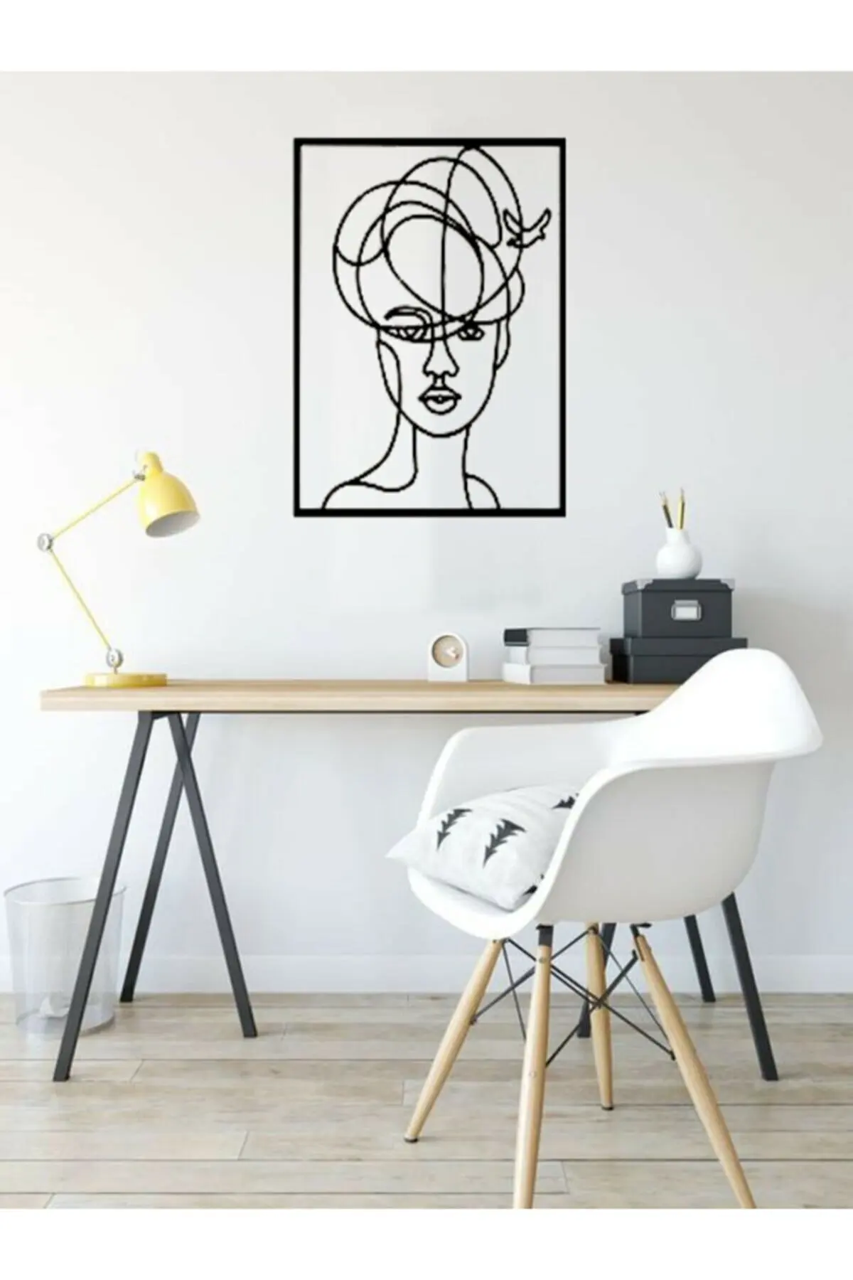 Женское лицо фотография черная лазерная резка деревянная доска наклейка на