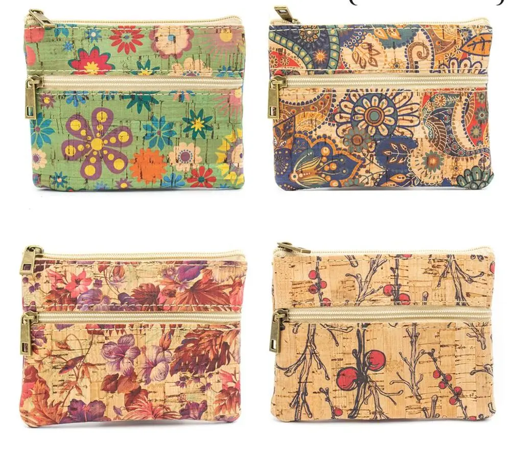 Пробковые мешки для женщин пробковый Кошелек монет веганский кошелек