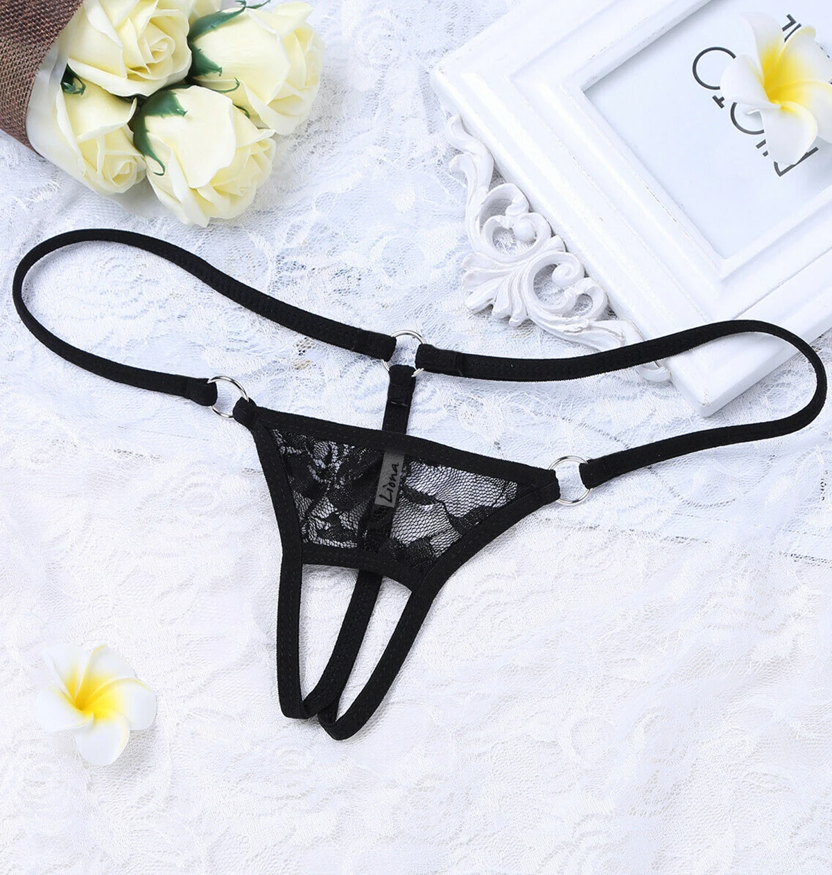Эротическое нижнее белье с открытой промежностью стринги для женщин размеры XS S M