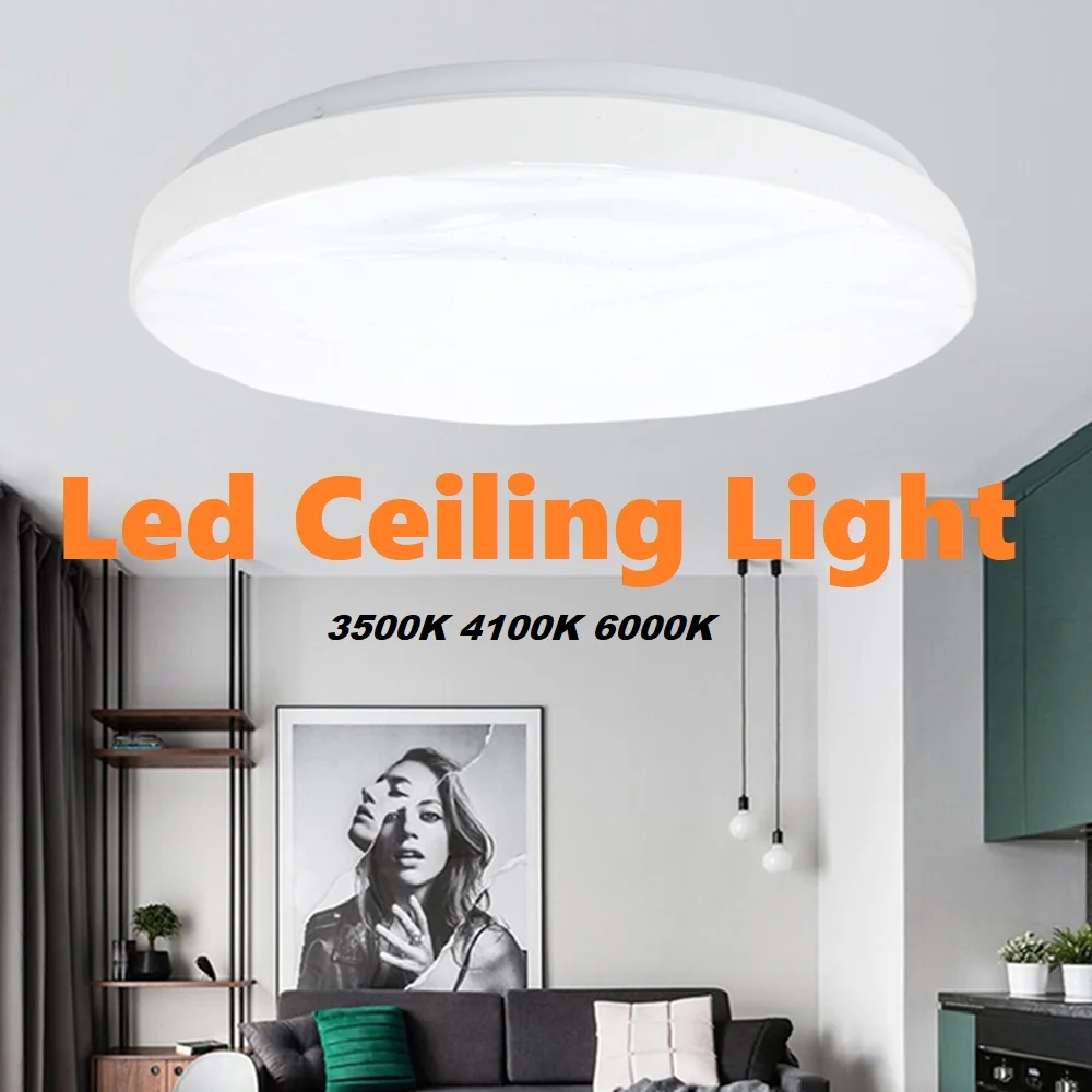

Приглушаемая Светодиодная потолочная лампа, современная люстра с белым натуральным теплым светом для гостиной, спальни, 48 Вт, 72 Вт