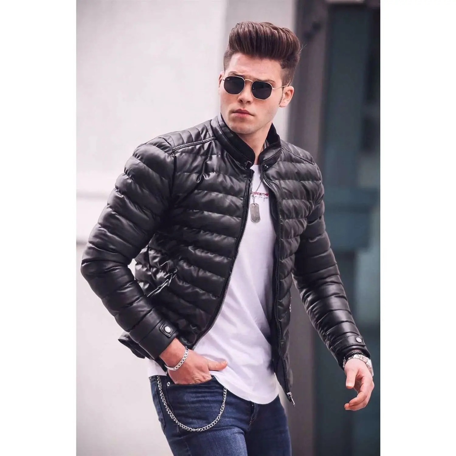 Male Black Coats Male Four Seasons Ultra-Light Paketlenebilir Down Jacket Water and Wind Resistant Breathable Jacket