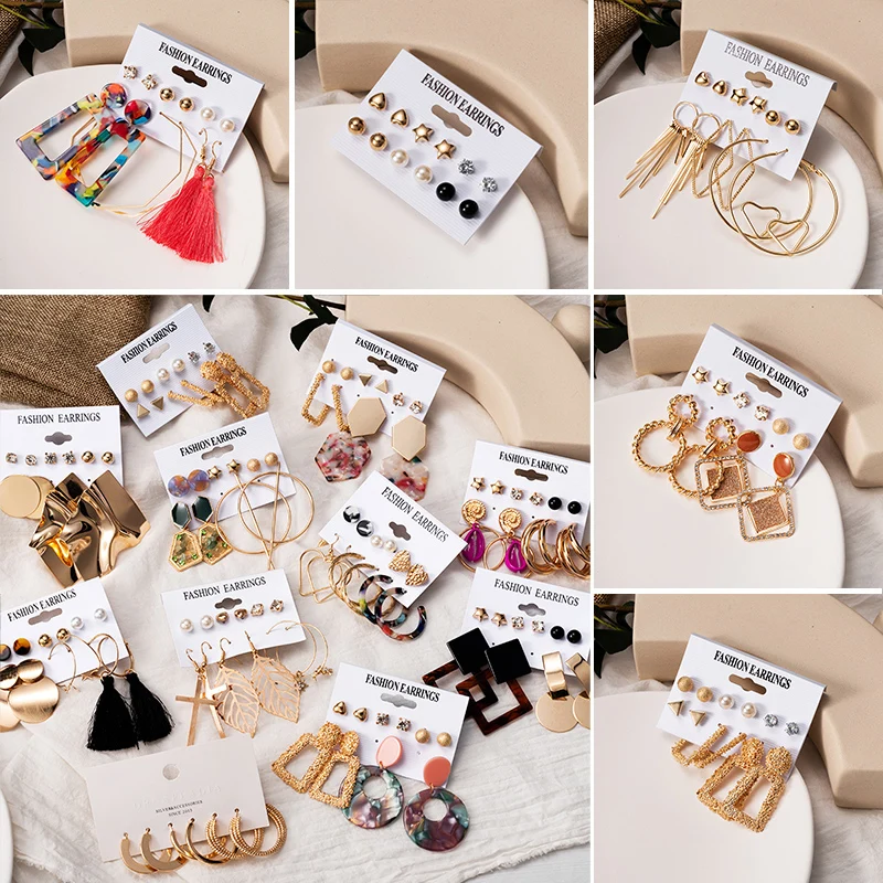 Новые яркие акриловые серьги-кольца в стиле ретро с кисточками большие золотые