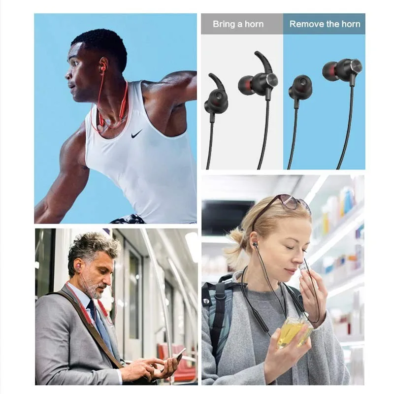 

Magnetic Bluetooth Headphone Neckband Headset Sport Earbuds Wireless Bluetooth Earphone with Mic For iPhone Samsung