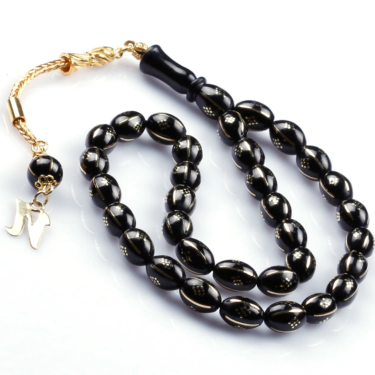 

Personalized Brass Engraved Oltu Stone Tasbih Fashion Turkish Premium Quality Handmade Jawelery