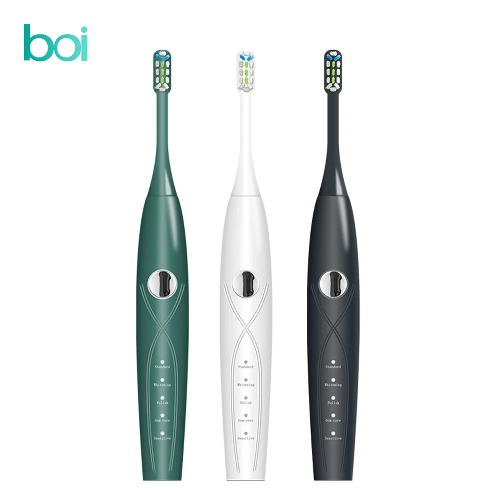 

[Boi] IPX7 Waterproof Fast Charging 5 Modes Aldult Sonic Electric Toothbrush Smart Care Appliances Clean Replacement Teeth Brush