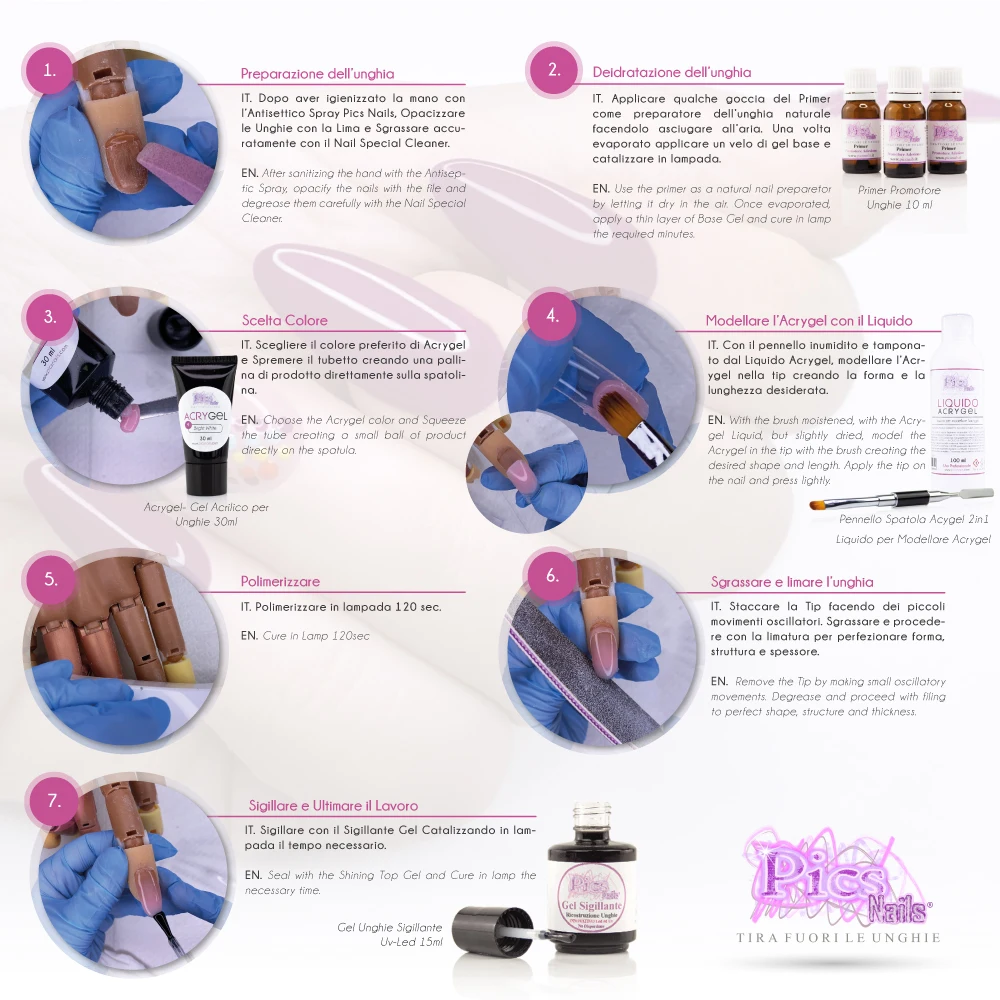 Набор для восстановления ногтей Acrigel-Nails Top с новым методом Профессиональный