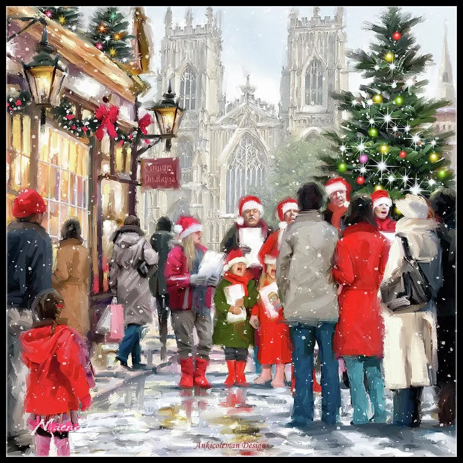 

Вышивка Счетный крест Наборы рукоделие-ремесел 14 ct DIY Искусство ручной работы Декор-Кэрол певцов