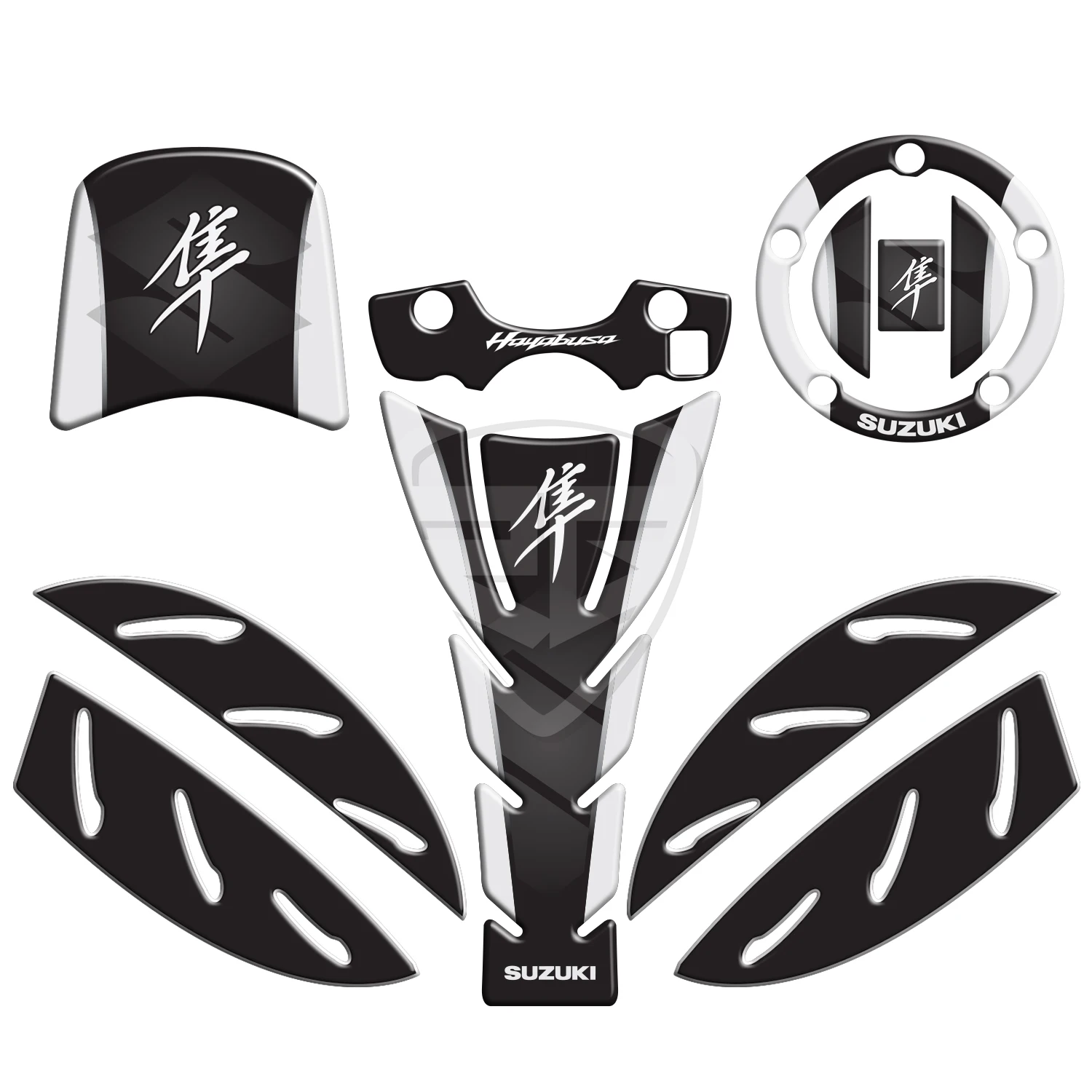 

Для SUZUKI HAYABUSA GSXR1300 GSX1300 R GSXR 1300 защитная накладка на бак мотоцикла черно-белая 3D гелевая наклейка