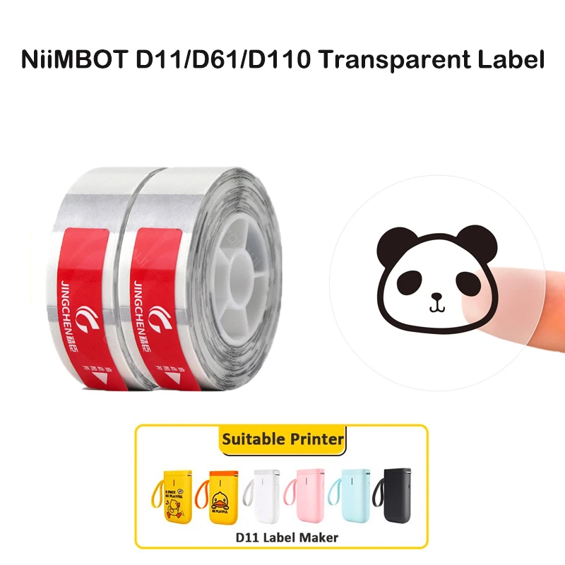 

Прозрачная конусная лента NIIMBOT для изготовления этикеток (0,55x1,57 дюйма), бумага для наклеек принтера с самоклеящейся лентой для изготовителя ...