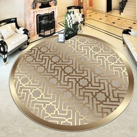 anti slip soles round carpet washable dust dirt resistant trend model gold framed carpet synthetic leather latex carpet