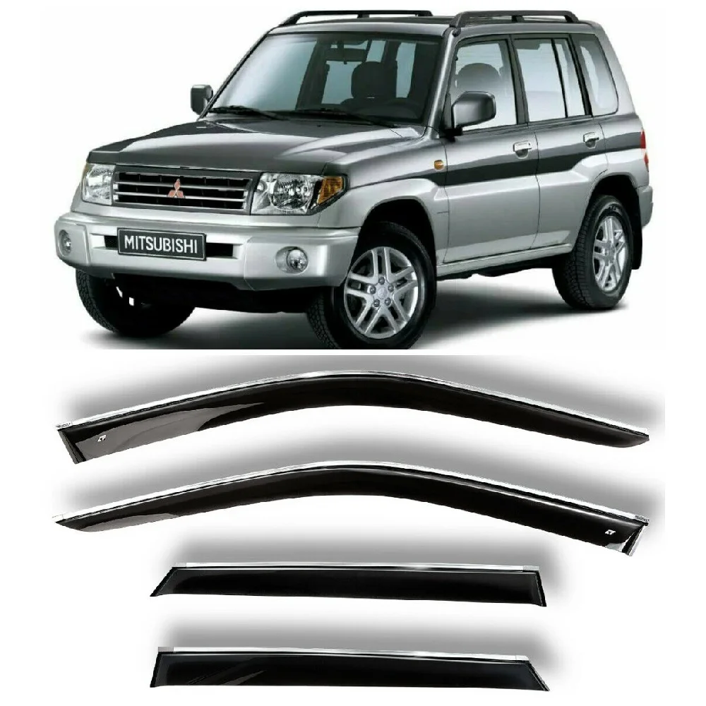 Дефлекторы окон хром полоска молдинг Cobra Tuning M43498CR на авто Mitsubishi Pajero Pinin 98