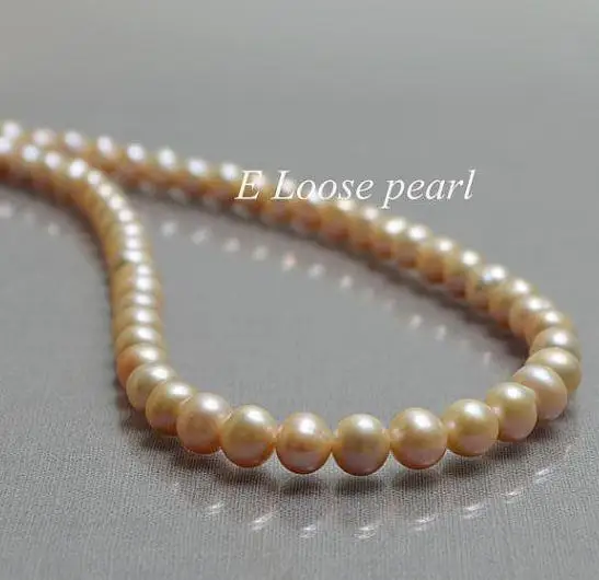 

Unique Design Loose Pearl Beads Pink Color Round Potato Genuine Freshwater Pearl Loose Jewelry 7-8MM Full Strand DIY Making