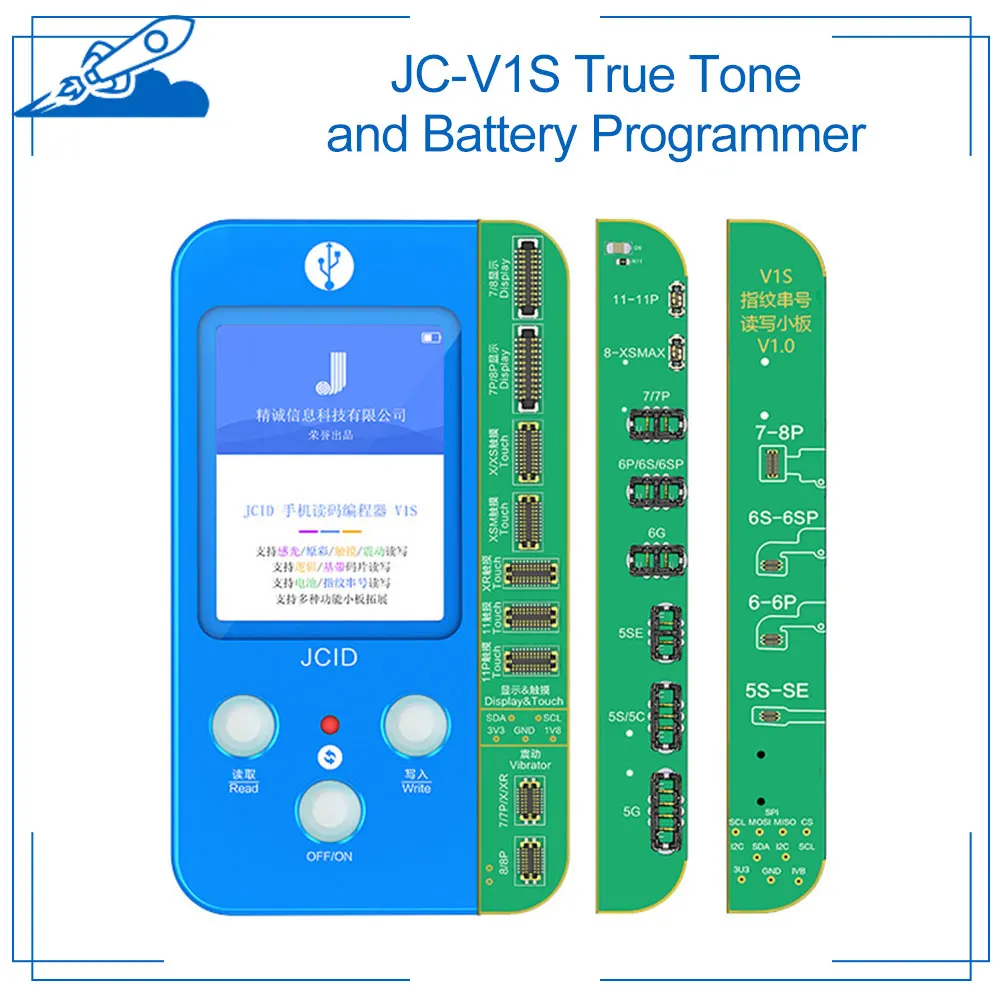 

JC-V1S 5 in 1 True Tone Programmer Ambient Light Vibrator Calibrator for 8 Plus X XR XS MAX 11 12 Pro Max Repair Machine