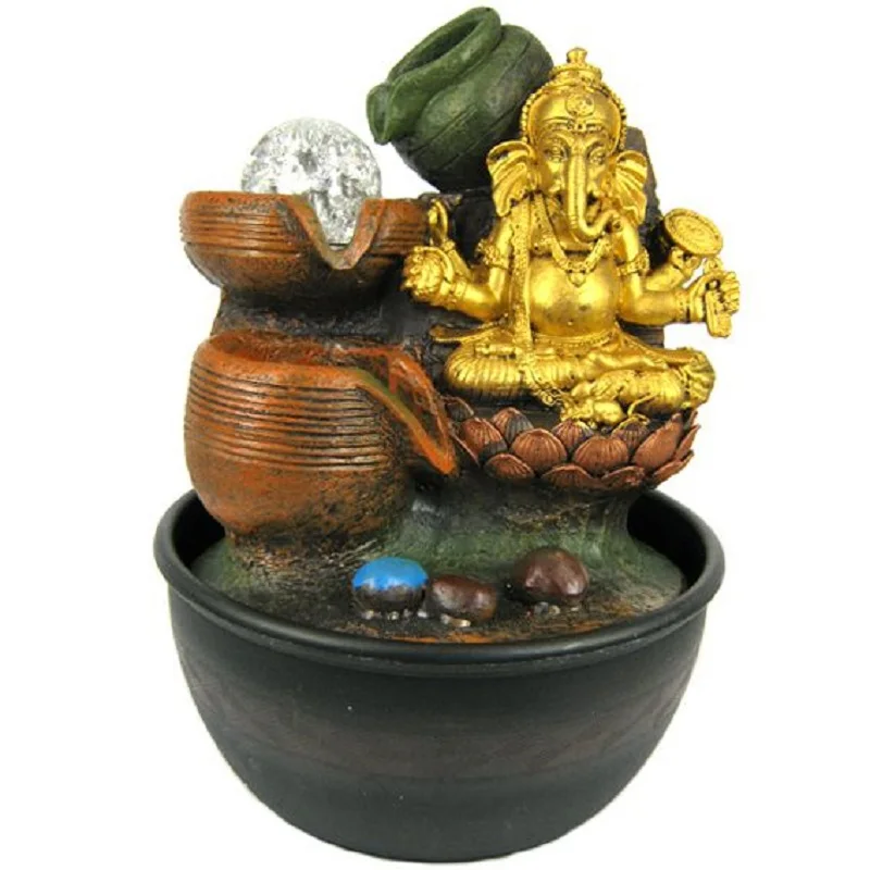 Декоративный фонтан с фигурой Ганеш 28см | Дом и сад