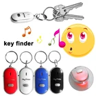Светодиодный свисток для поиска ключей, мигающий сигнал, Звуковое управление, сигнал защиты от потери, фотодетектор с кольцом для ключей, датчики, брелок