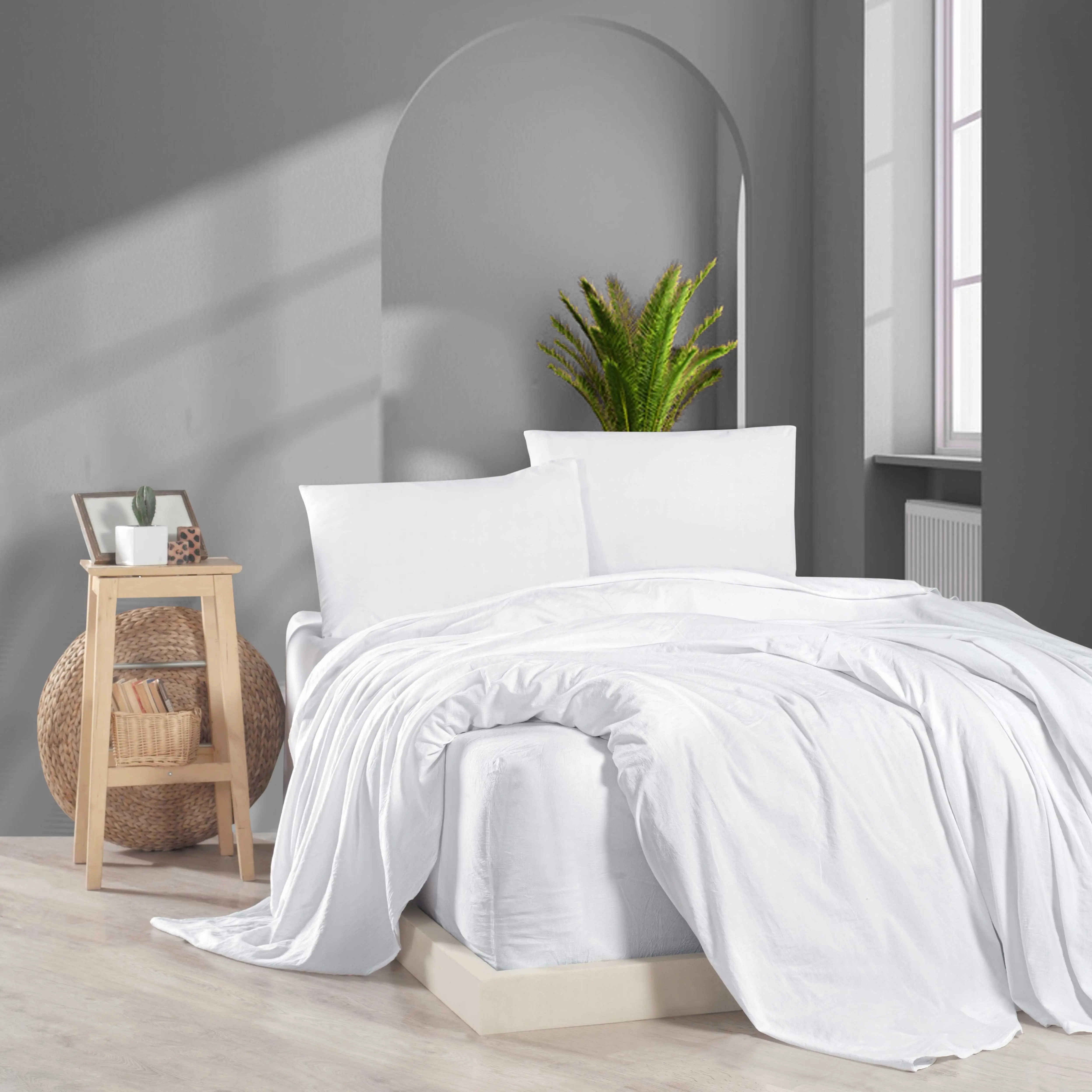 

Bed Sheet Set, Organic Sheet, %100 Cotton Sheet, Soft, White Color, Luxury Bed Sheets, Surprise Gift With Order, Very Special