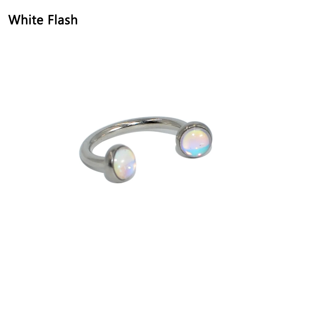 1 шт. стальная флэш-пленка циркон круглый шарик кольцо для пирсинга Подкова