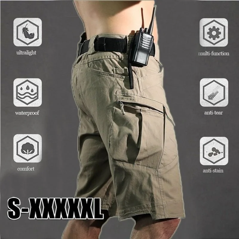

Summer Outdoor Tactical Cargo Shorts Men Military Paintball Camo Waterproof Shorts Army Airsoft Multi Pocket Cotton Shorts
