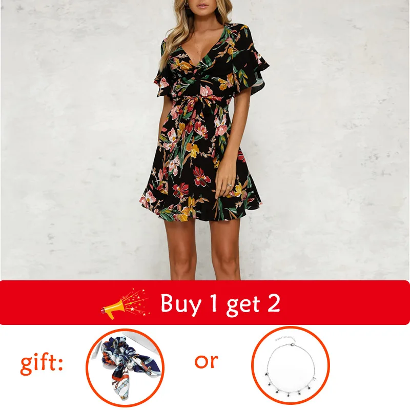 Купите 1 получите подарок летнее женское платье на бретельках пляжный