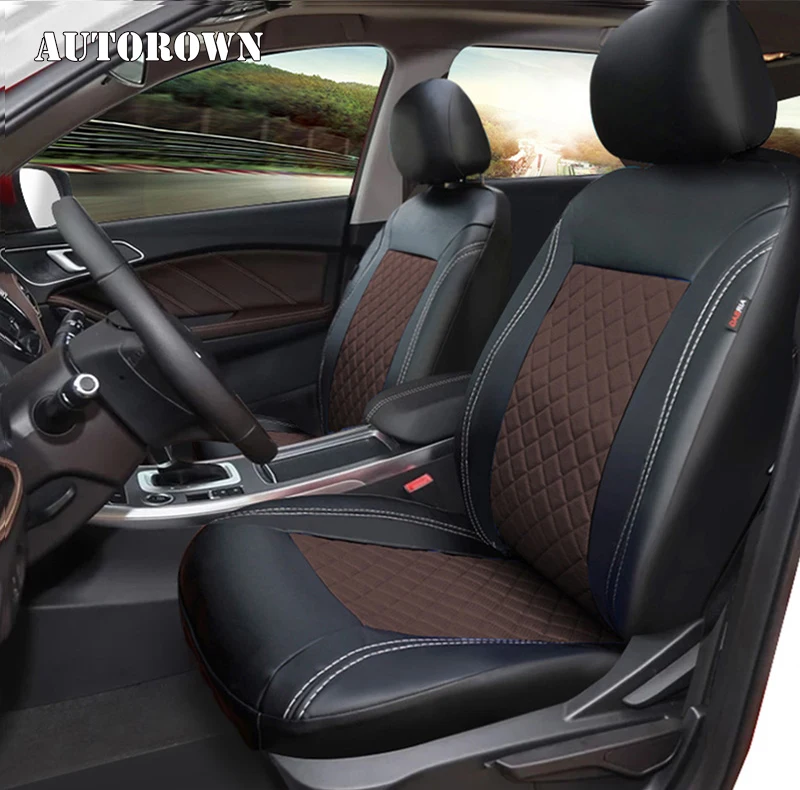 AUTOROWN Авточехлы из экокожи для автомобиля Универсальный размер Кожаные авточехлы в салон автомобиля для Toyota Hyundai Renault Lada Lexus Mazda Аксессуары для салон автомобиля Водонепроницаемый AirBAG Чехлы в машину