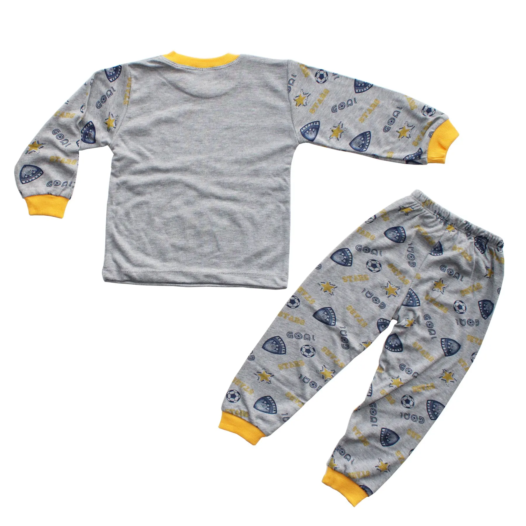 

Yellow Gray Racing Cars Printed Boy's Pajamas set