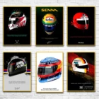 Senna F1 шлем для гонщика Formula 1 World постер с чемпионом, украшение команды, граффити, художественный декор, картина для комнаты, настенный холщовый постер