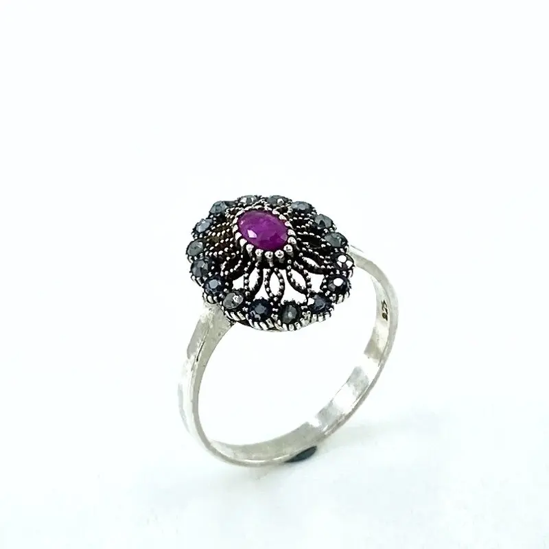 

Classic Marcasite Authentic Casual Silver Ring