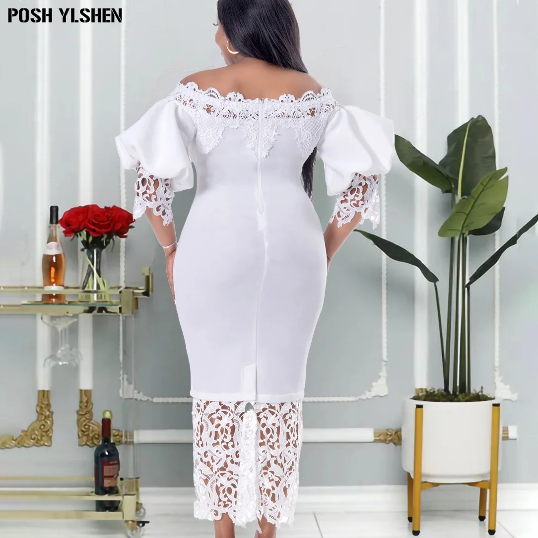 Lace Bodycon Dress Summer Clothes African Dresses For Women Club Outfits Dashiki Ankara Evening Party Robe Femme Africa Clothing images - 6