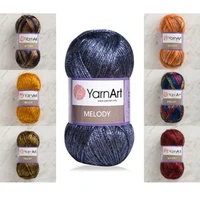 yarnart melody 100g knitting yarn crochet silky shiny silvery bright glitter tinsel sym cotton wool knitwear sewing thread braid