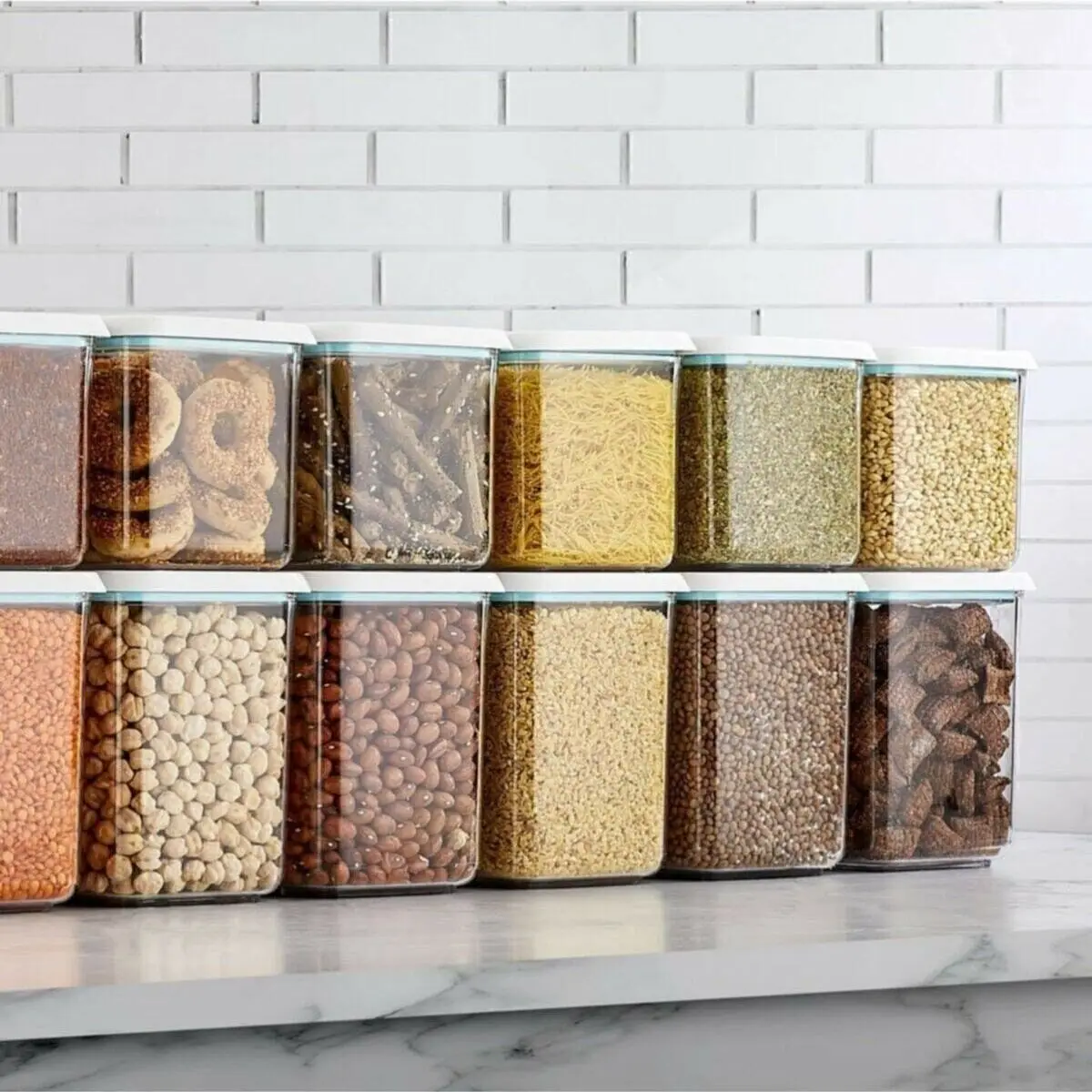 kitchen storage box vacuum lidded container set 12 pcs transparent food organizer pulses storage airtight square vacuum lid box free global shipping