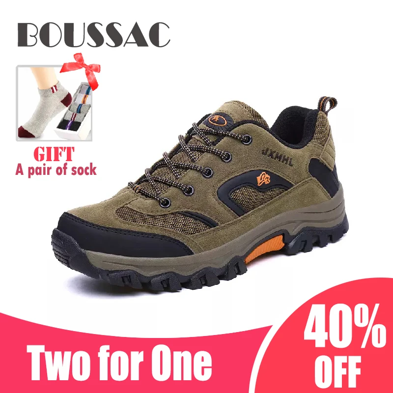 Мужские удобные треккинговые кроссовки BOUSSAC сетчатые водонепроницаемые