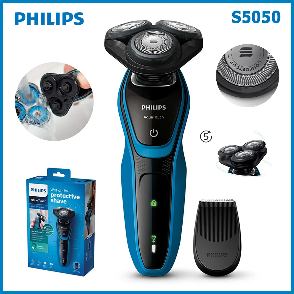 Электробритва Philips AquaTouch S5050 для мужчин Влажная и сухая бритва водонепроницаемая