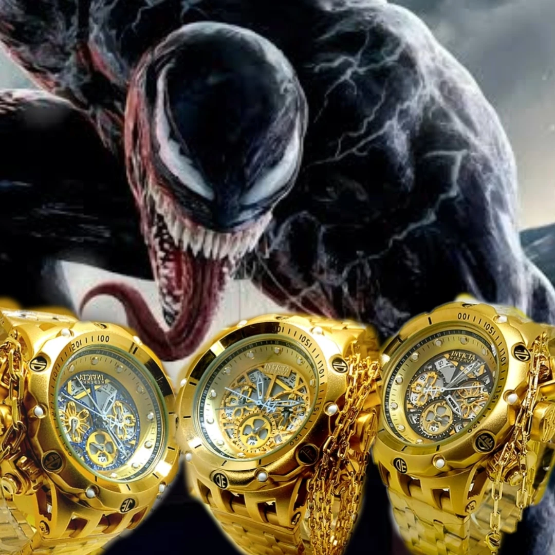 

Invicta Venom Hybrid Watch Stainless Steel Gold Plated Water Proof And Toast