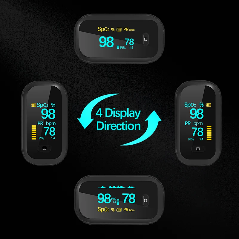 

Finger Oximeter Portable Pulse Oximeter OLED Blood Oxygen Saturation Meter Fingertip SPO2 PR Heart Rate Monitor Oximeters
