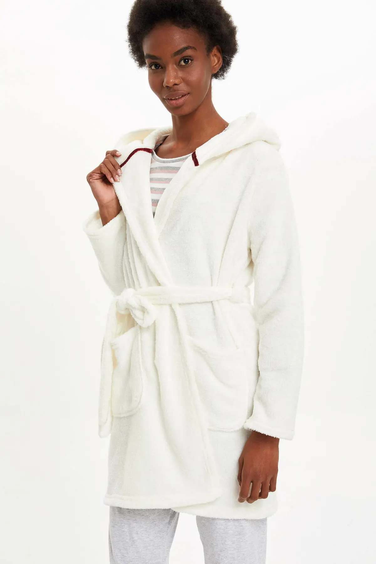 Дефакто женские модные вязаные топы милые повседневные ремни с длинными