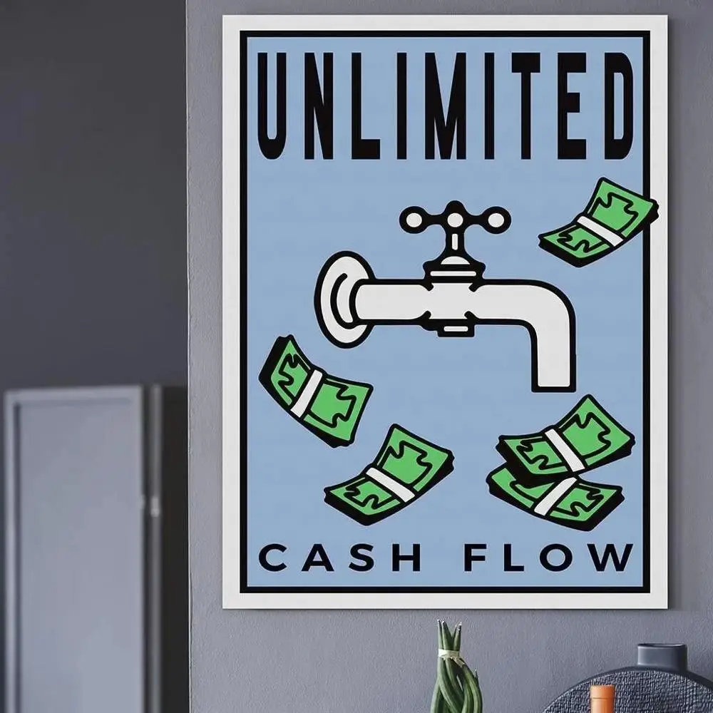 Unbegrenzter Cashflow настенное Искусство Холст Картина с реалистичностью абстрактное искусство настенные картины печать для гостиной