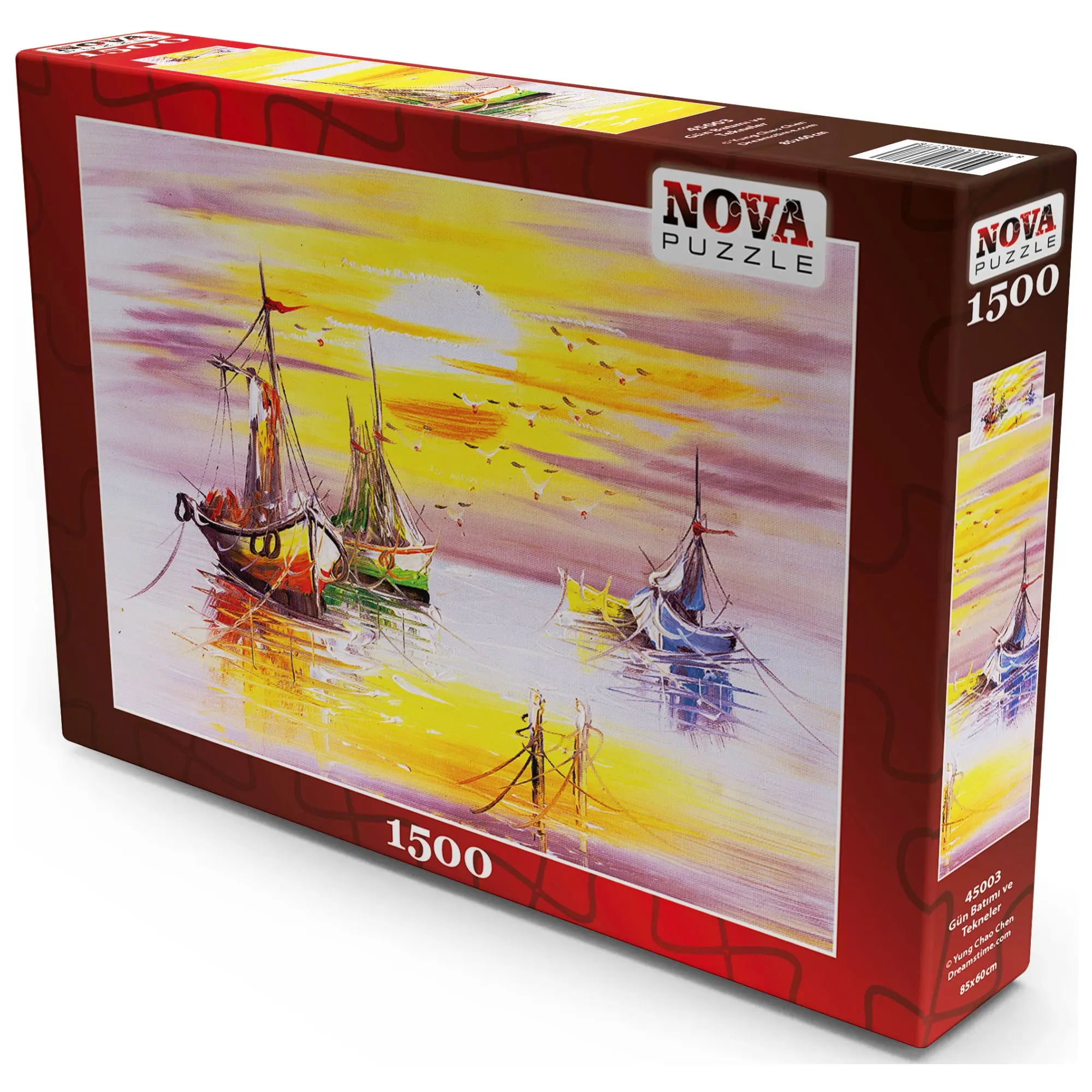 Nova пазл: закат и лодки из 1500 деталей-пазл Yung Chao Chen-стол для картины маслом, лодки, как солнце устанавливает картонный пазл от AliExpress RU&CIS NEW