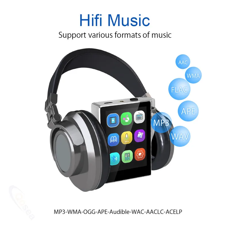 

MP3 Player with Bluetooth Touch Screen Reproductor Wheel Design Built-in Speaker 16GB Support FM Radio Recording Music Player