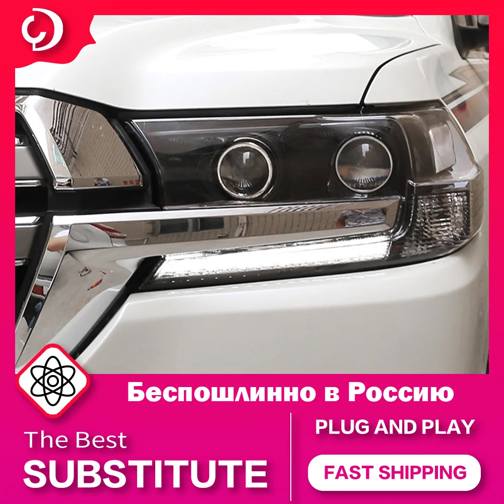 

AKD Car Styling Headlights for Toyota land cruiser 2016-2019 LC200 LED Headlight DRL Head Lamp Led Projector Auto Accessories