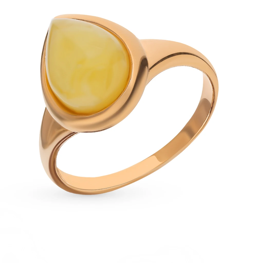 Серебряное кольцо с янтарем SUNLIGHT проба 925 | Украшения и аксессуары