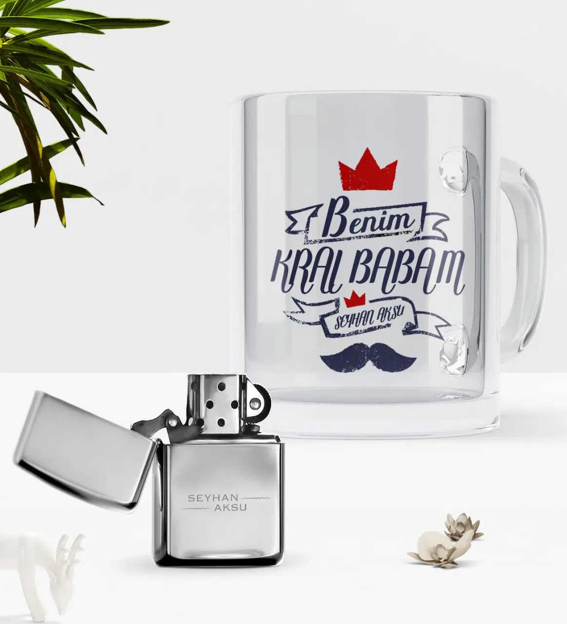 Персонализированная стеклянная кружка My King Dad набор бензиновых металлических